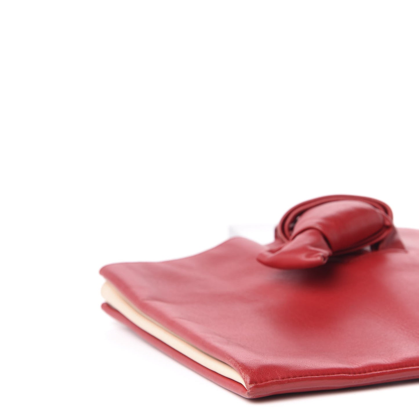 Lambskin Knotted Clutch Red