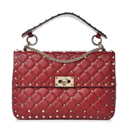 Valentino Garavani Nappa Medium Rockstud Spike Shoulder Bag Rosso Valentino 1 of 8