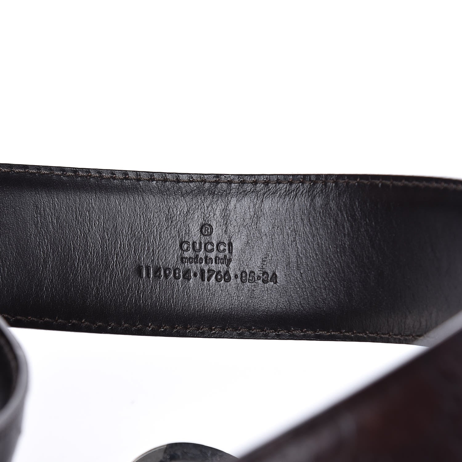 Gucci Guccissima Interlocking G Belt 85 34 Dark Brown 4 of 8