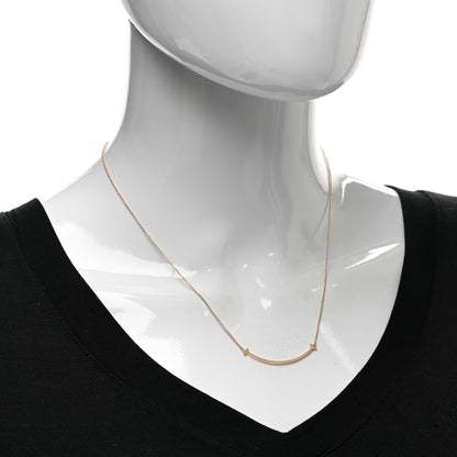 Tiffany 18K Rose Gold Small T Smile Pendant Necklace 2 of 4