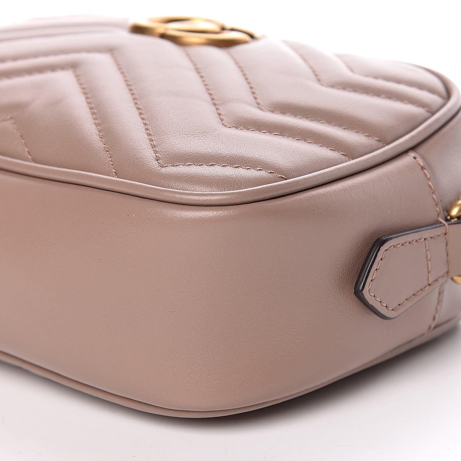 Gucci Calfskin Matelasse Mini GG Marmont Chain Shoulder Bag Nude 7 of 12