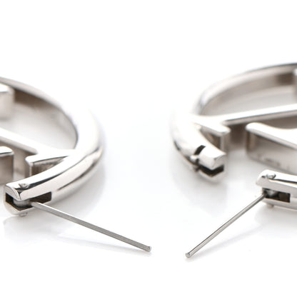 Louis Vuitton Palladium Louise Hoop Earrings Silver 3 of 5