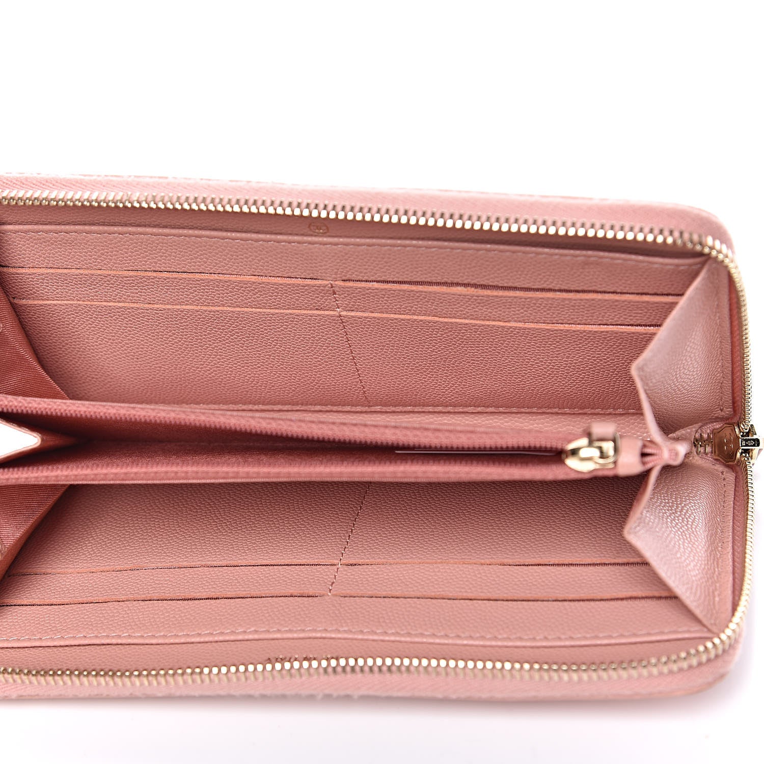 Chanel Caviar Camellia Embossed Zip Around Large Gusset Wallet Nude 5 of 15