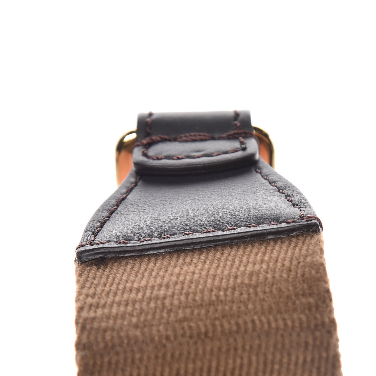 Fendi Ribbon Vitello Century FF 1974 Studded Strap You Fango Marrone Ebano 6 of 7