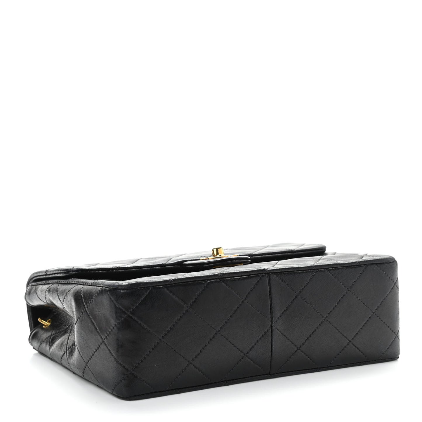 Lambskin Quilted Mini Square Flap Bag Black