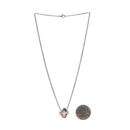 Van Cleef & Arpels 18K White Gold Gray Mother of Pearl Pure Alhambra Pendant Necklace 3 of 6