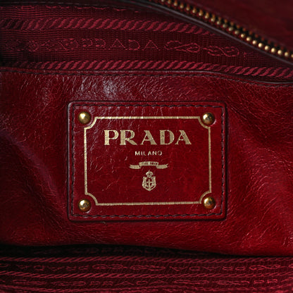Prada Vitello Shine Shopping Satchel Rosso 5 of 12