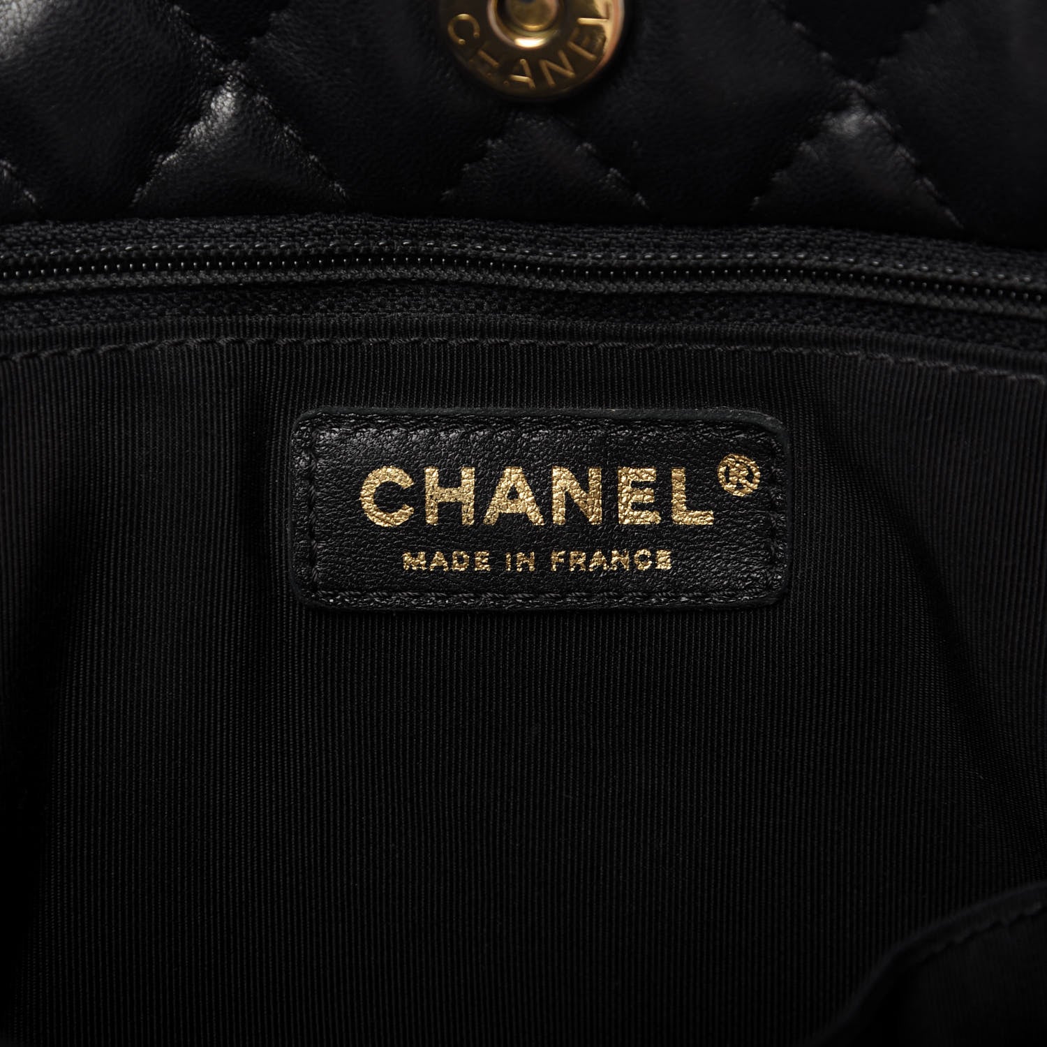 Chanel Lambskin Quilted Large Fluffy CC Shopping Tote Black 8 of 9