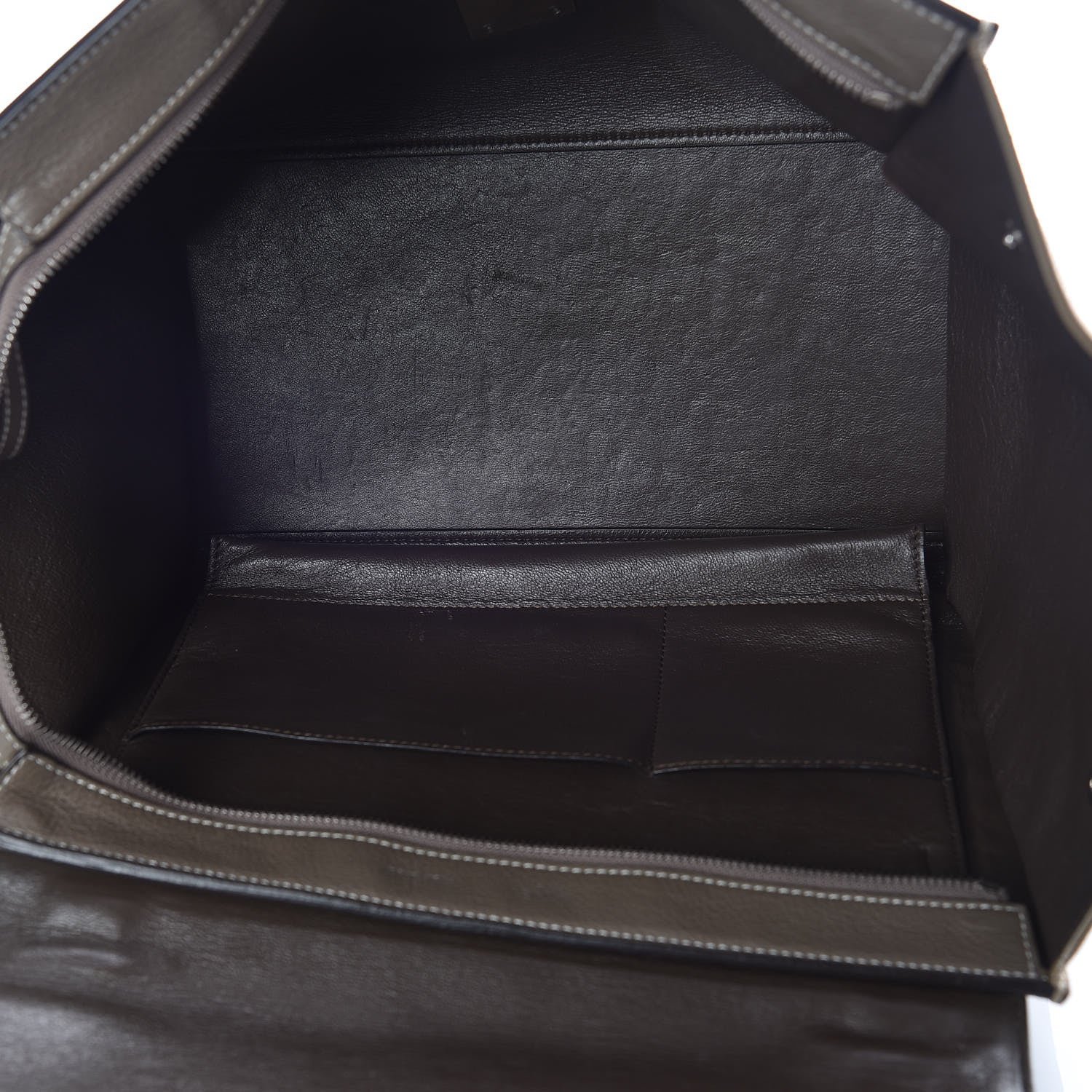 Celine Drummed Calfskin Suede Medium Trapeze Souris 6 of 19