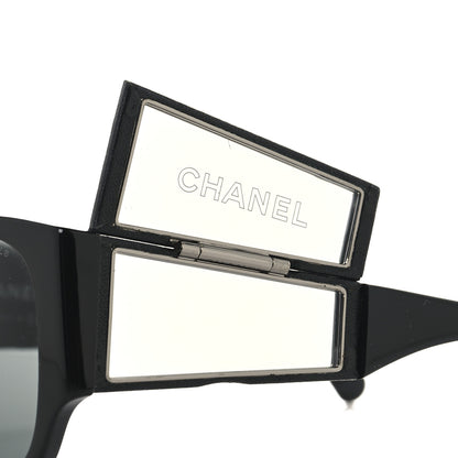 Chanel Lambskin Quilted CC Mirror Sunglasses 5202-Q Black 7 of 8