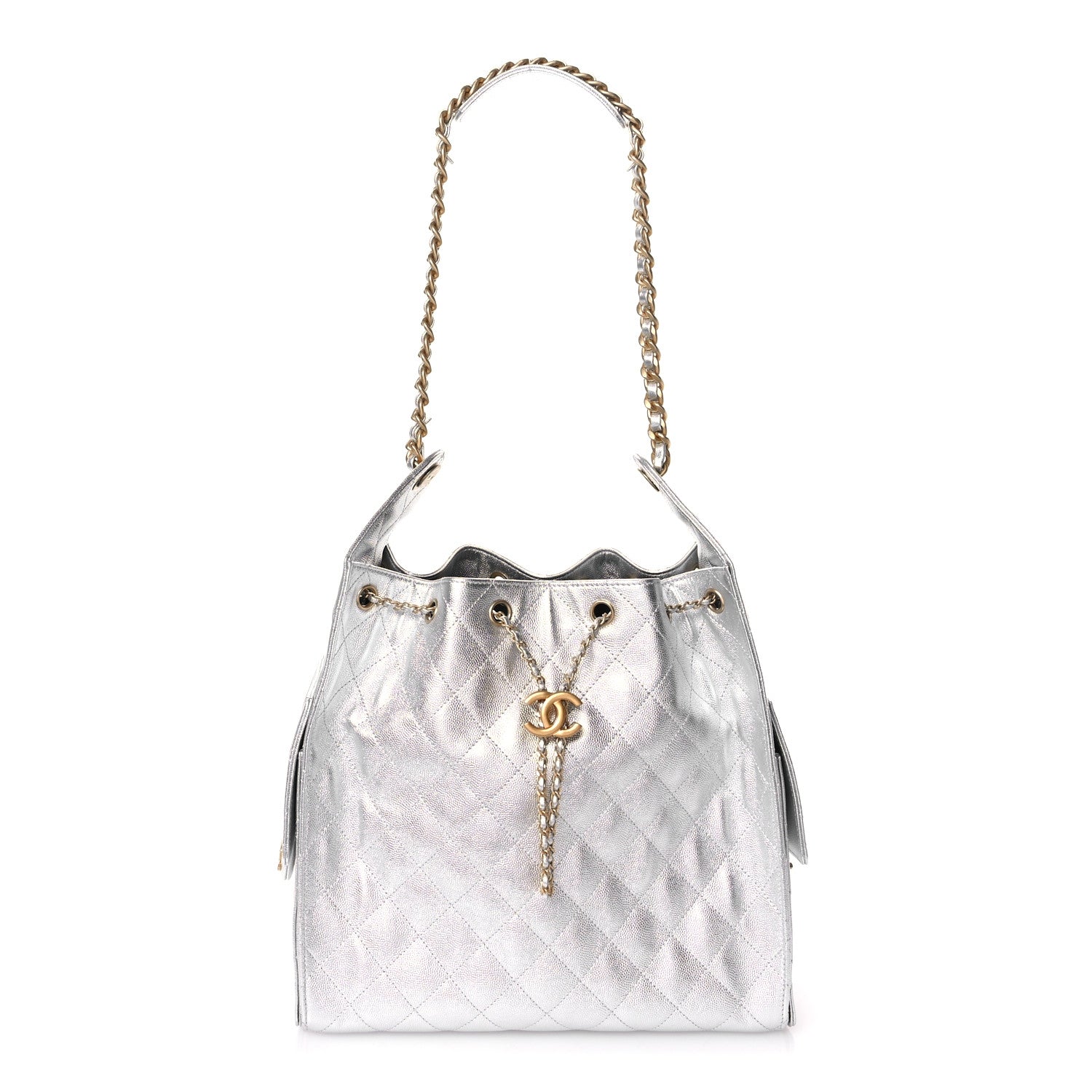 Chanel Metallic Caviar Quilted Medium Chanel 25 Handbag Silver 1 of 12