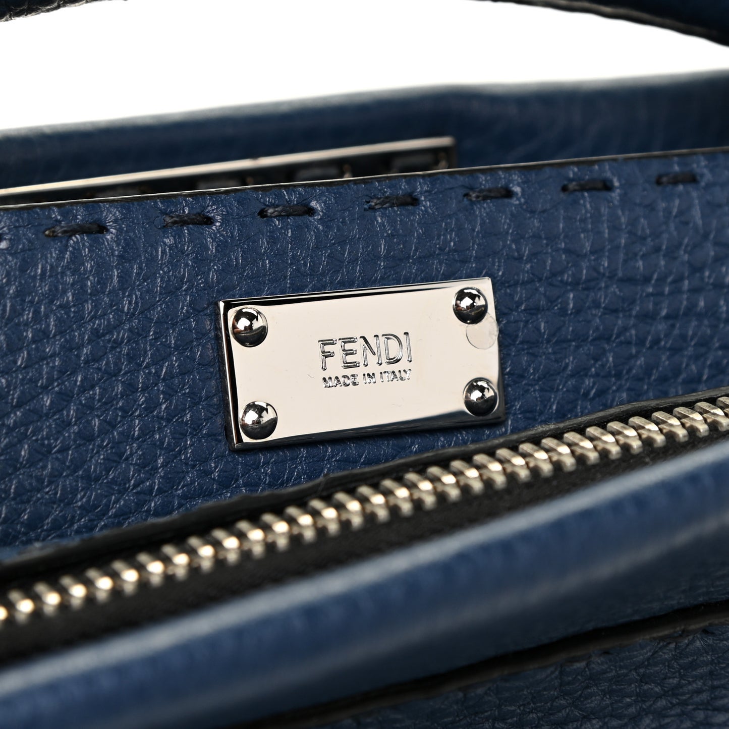 Cuoio Romano Selleria Large Peekaboo Iconic Fit Satchel Blue Marine