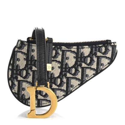 Christian Dior Oblique Saddle Coin Purse Blue 1 of 7