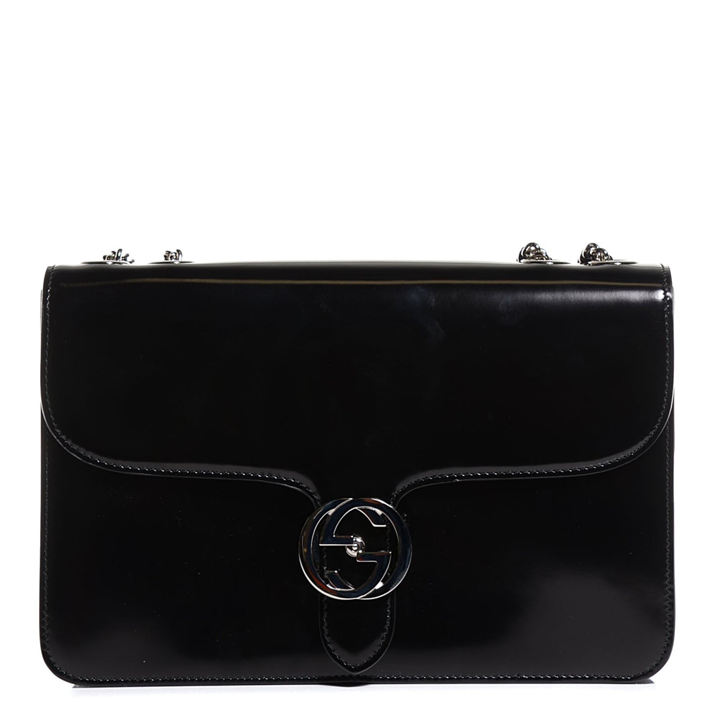 Shade Lux Calfskin Interlocking G Shoulder Bag Black