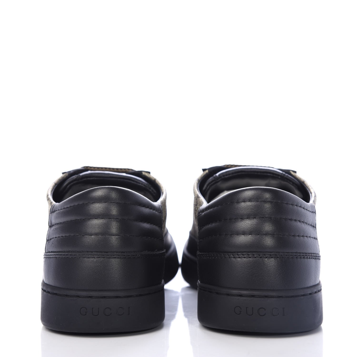 Gucci GG Supreme Monogram Mens Low Top Sneakers 9 Black Beige Ebony 7 of 11