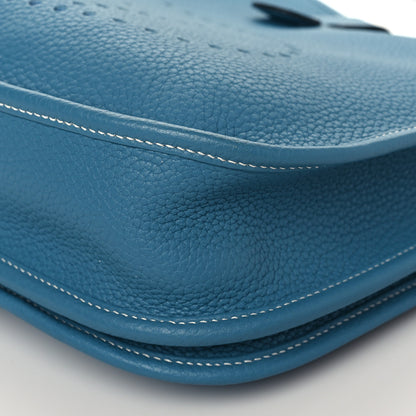 Hermes Taurillon Clemence Evelyne III PM Blue Jean 10 of 10