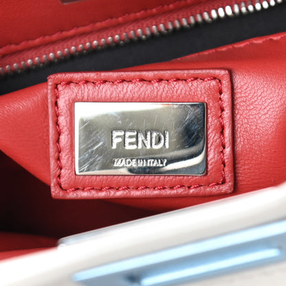 Fendi Nappa Colorblock Mini Peekaboo Iconic Satchel Grigio Polvere Carbone Bloody Mary 14 of 19