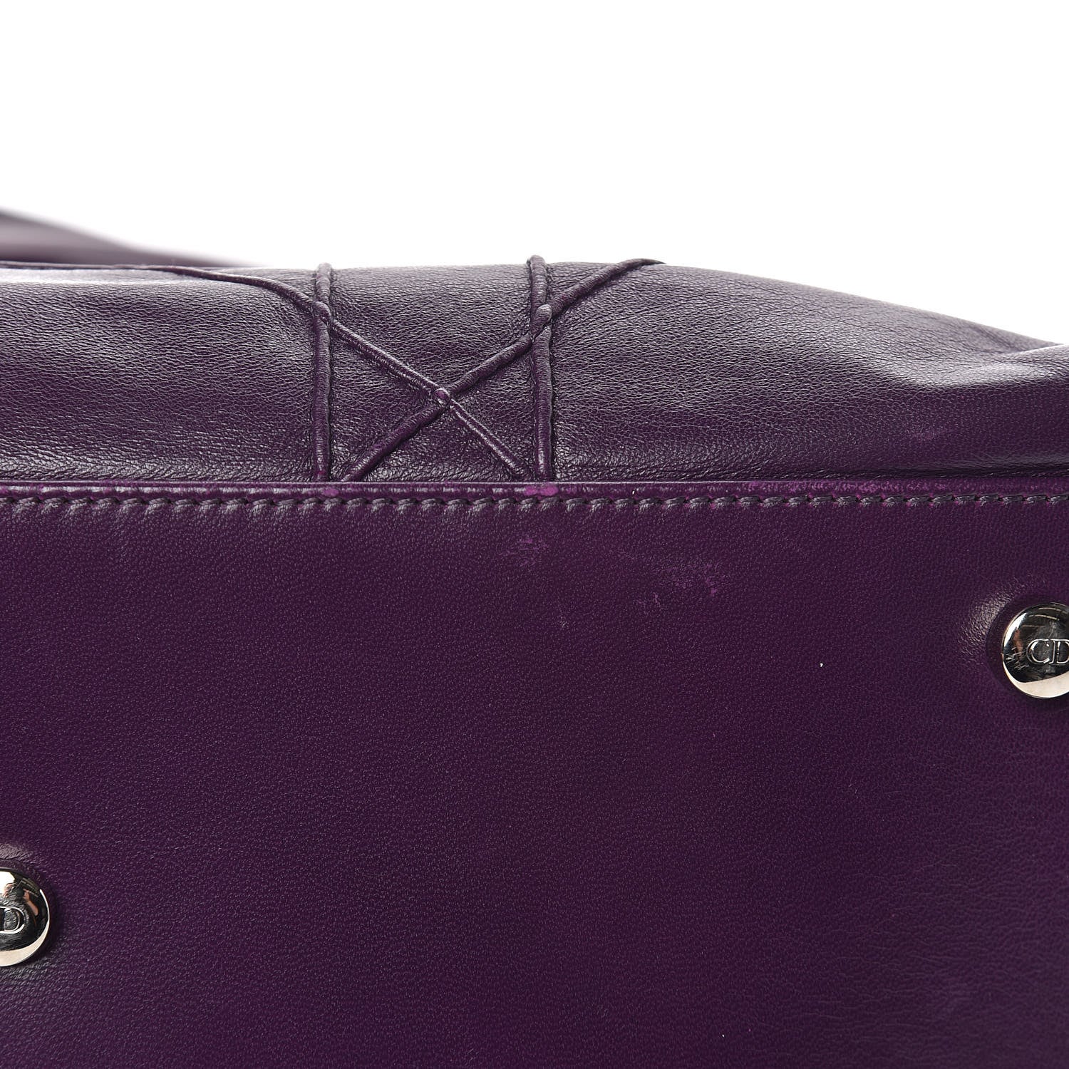 Christian Dior Lambskin Cannage Medium Granville Tote Purple 11 of 15