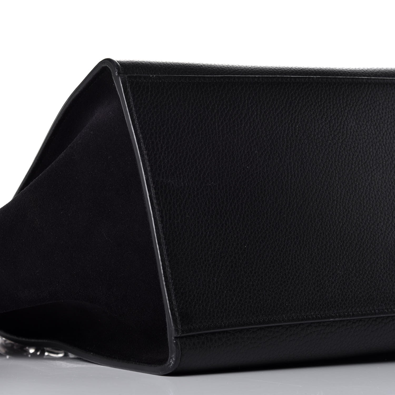 Celine Drummed Calfskin Suede Small Trapeze Black 8 of 9