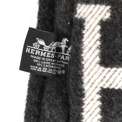 Hermes Wool Cashmere Avalon Pillow PM Ecru Gris Fonce 3 of 3