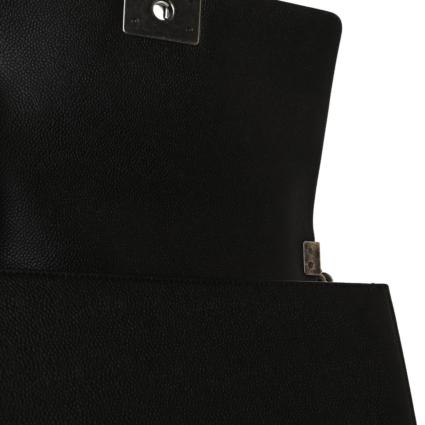 Caviar Chevron Quilted Medium Boy Flap Black