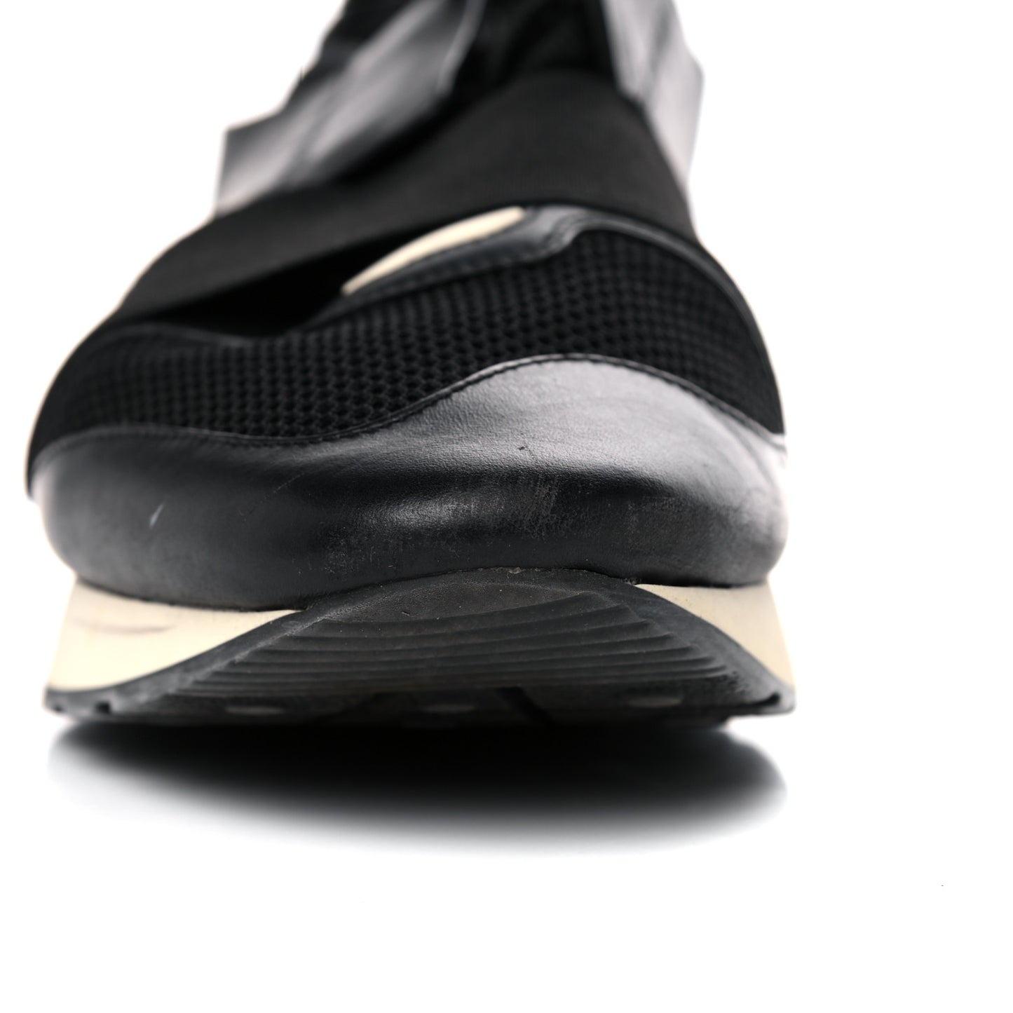 Mesh Calfskin Neoprene Suede Mens Race Runner Sneakers 45 Black