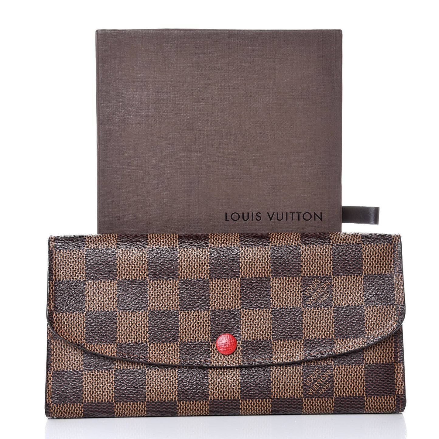 Damier Ebene Emilie Wallet Red