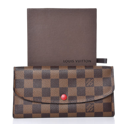 Louis Vuitton Damier Ebene Emilie Wallet Red 8 of 8