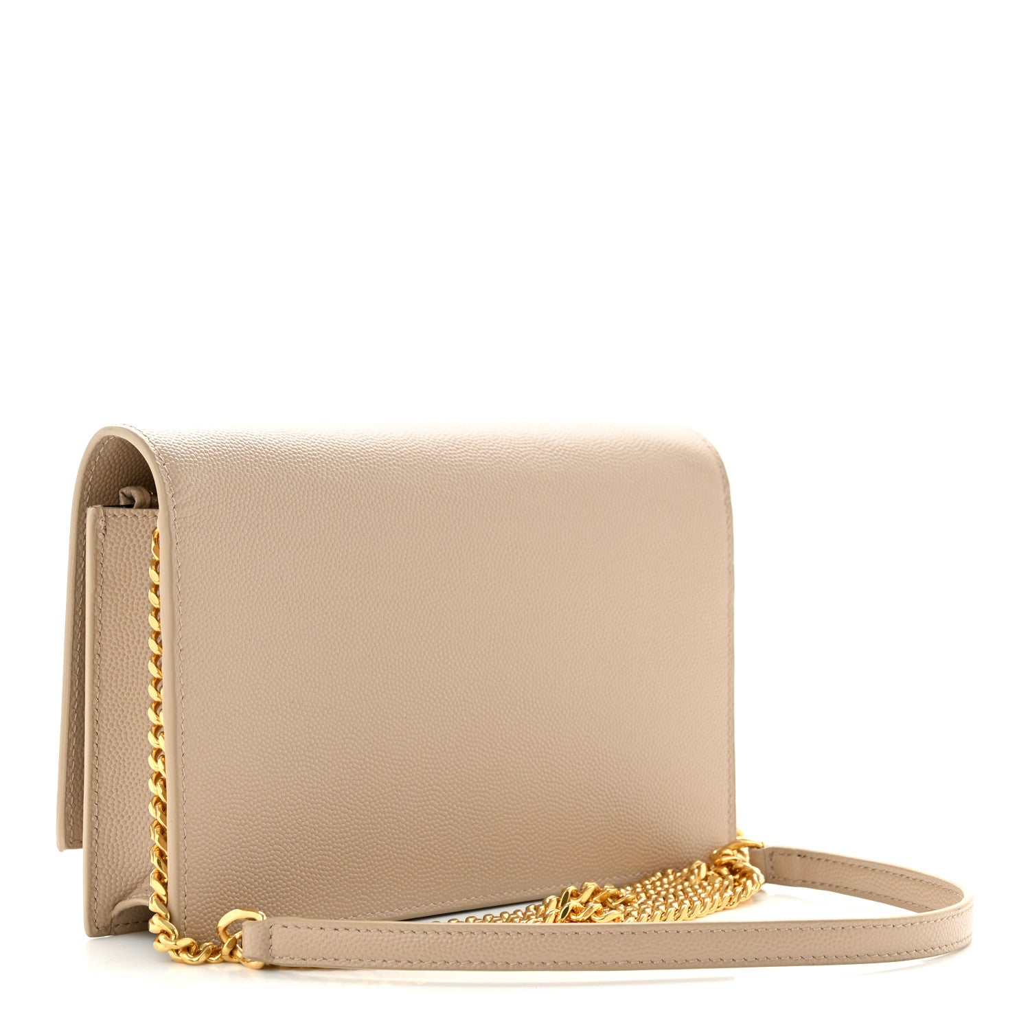 Saint Laurent Grain De Poudre Classic Monogram Kate Tassel Chain Wallet Dark Beige 3 of 10