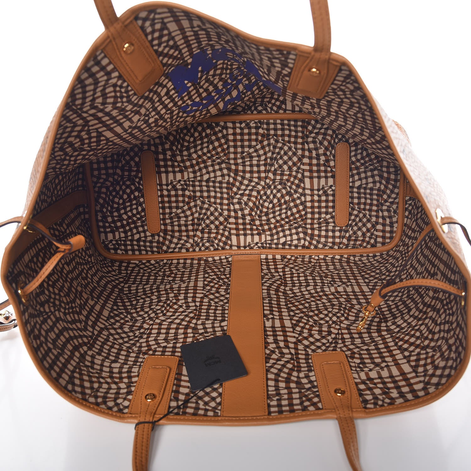 MCM Visetos Large Liz Reversible Shopper Tote Cognac 9 of 12