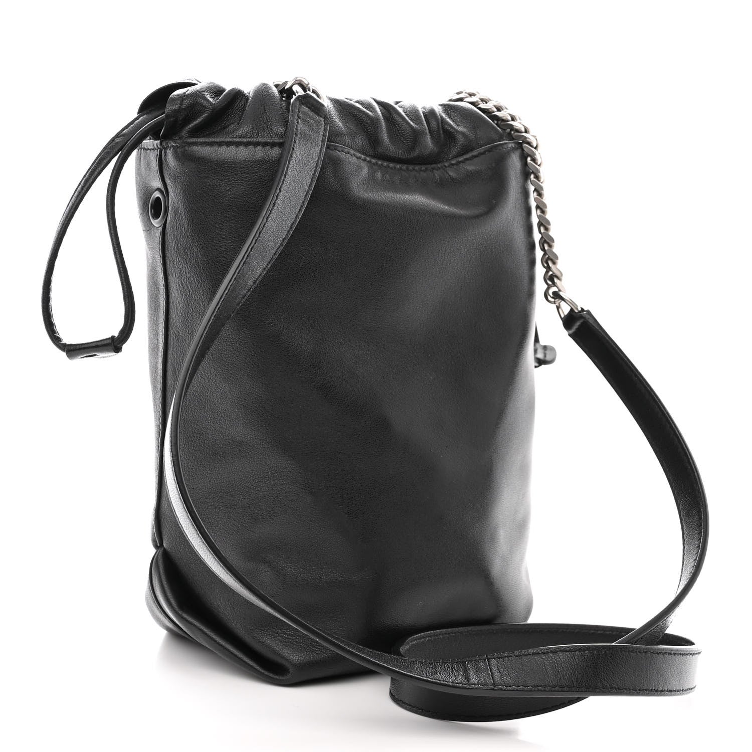 Saint Laurent Lambskin Small Teddy Bucket Bag Black 4 of 12