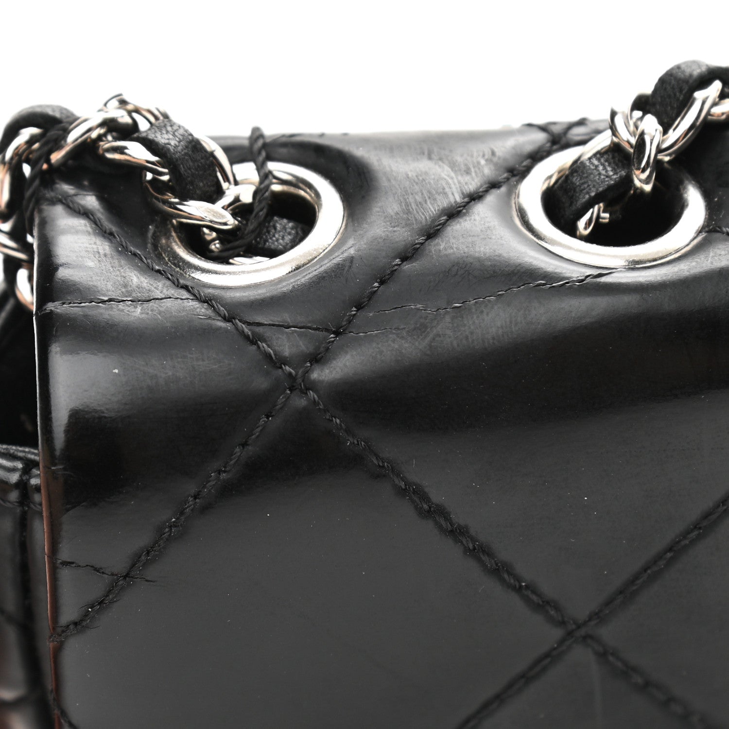 Chanel Patent Quilted Mademoiselle East West Flap Black 14 of 15