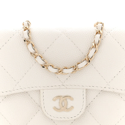 Chanel Caviar Quilted Flap Card Holder On Chain White 8 of 11