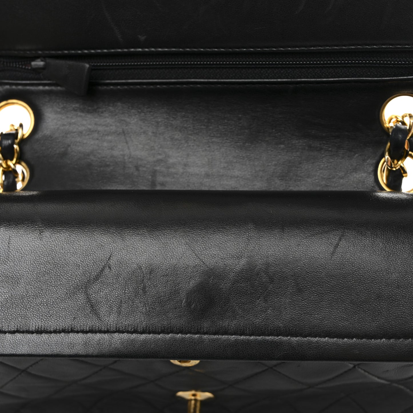 Lambskin Quilted Small Double Flap Black