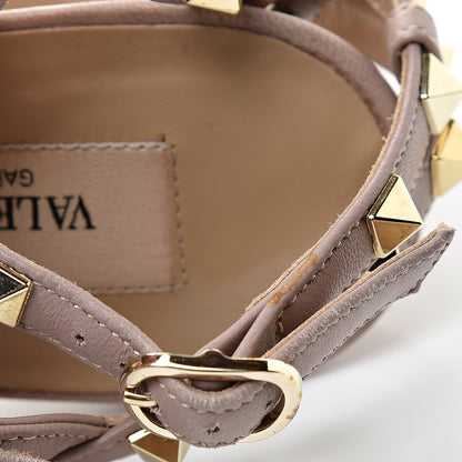 Valentino Garavani Patent Rockstud Ankle Strap Low Heel Pumps 39 Poudre 14 of 16