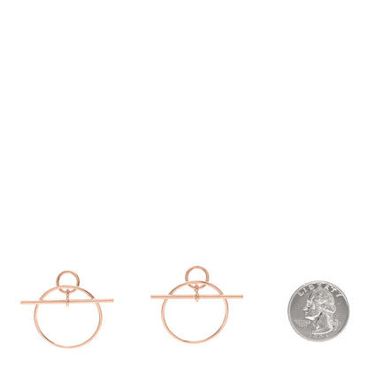 Hermes 18K Rose Gold PM Loop Earrings 2 of 5