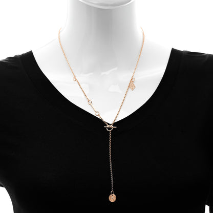 Hermes 18K Rose Gold Diamond Gambade Necklace 2 of 5
