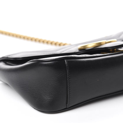 Gucci Calfskin Matelasse Small GG Marmont Shoulder Bag Black 7 of 11