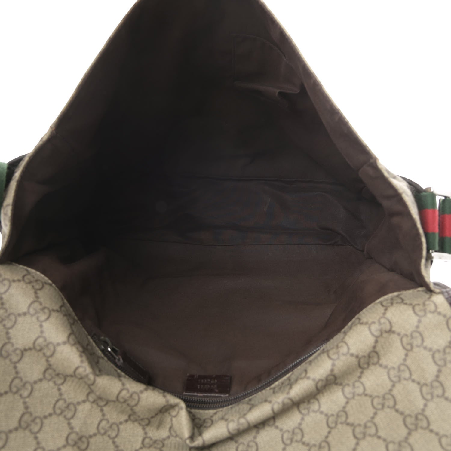 Gucci GG Plus Monogram Web Large Flap Messenger Bag Beige Dark Brown 5 of 18