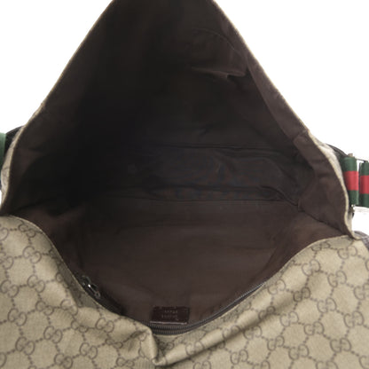 Gucci GG Plus Monogram Web Large Flap Messenger Bag Beige Dark Brown 5 of 18