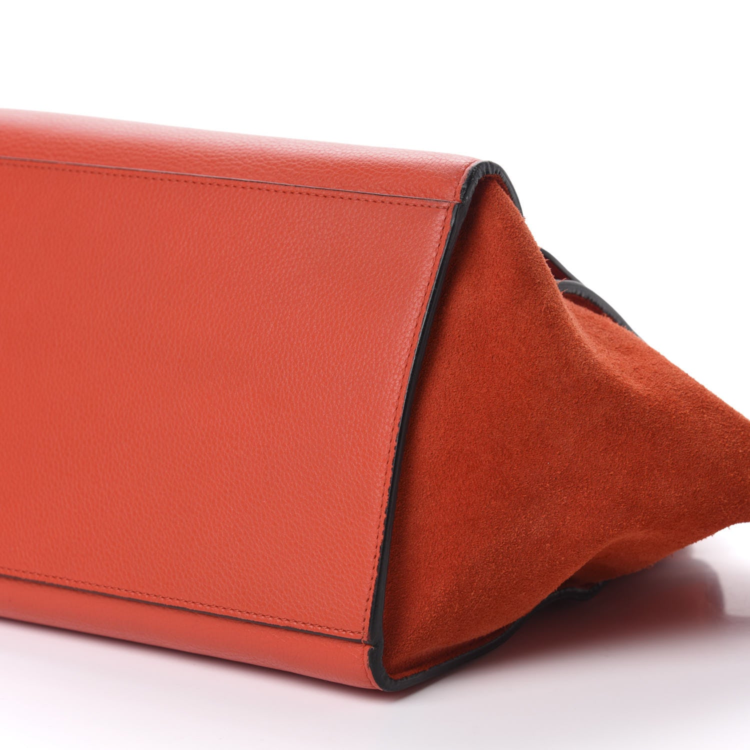 Celine Drummed Calfskin Suede Medium Trapeze Coquelicot 7 of 11
