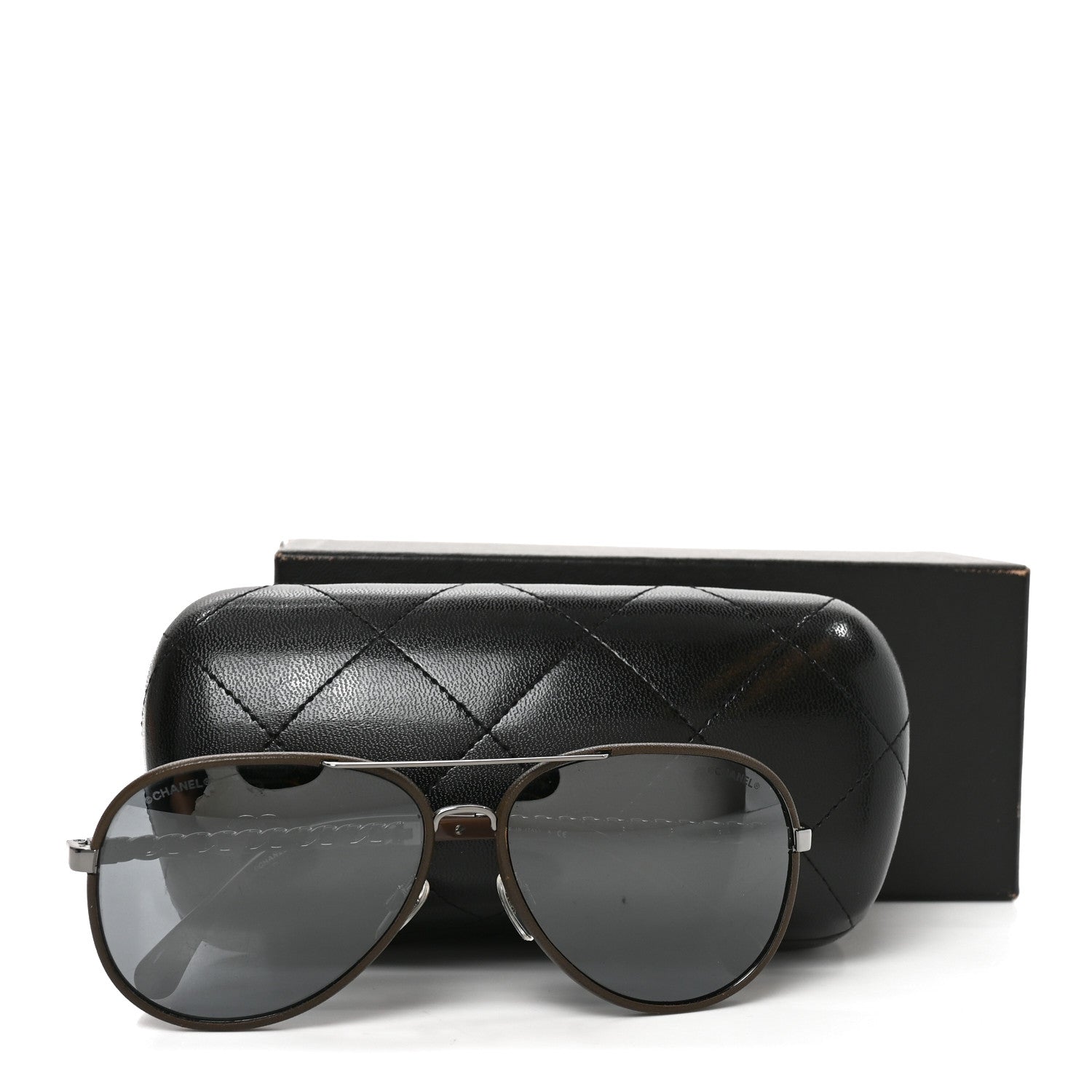 Chanel Metal Polarized Pilot Winter Sunglasses 4219-Q Brown 7 of 7