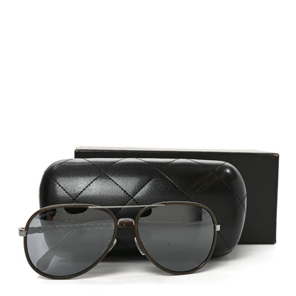 Chanel Metal Polarized Pilot Winter Sunglasses 4219-Q Brown 7 of 7