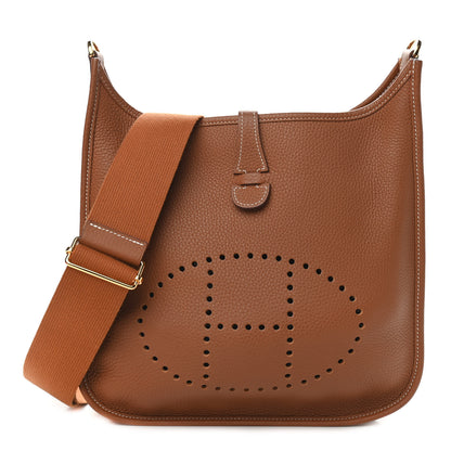 Hermes Taurillon Clemence Evelyne III PM Gold 1 of 9