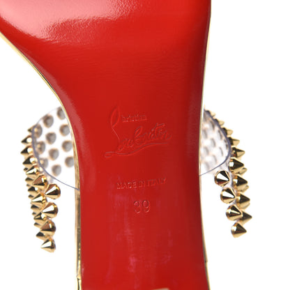 Christian Louboutin Specchio PVC Spikes Only 85 Slide Sandals 39 Gold 6 of 8