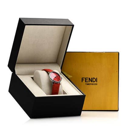 Fendi Stainless Steel Calfskin 29mm Forevermore Fendi Quartz Watch Tulip Red 5 of 5