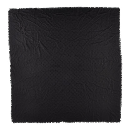 Louis Vuitton Silk Wool Monogram Shawl Black 1 of 4