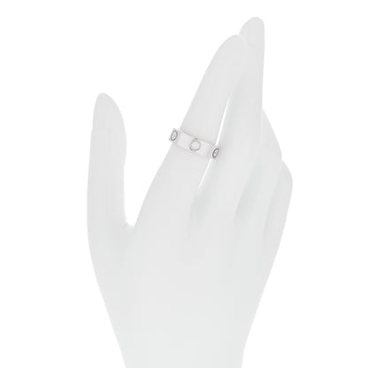 Cartier 18K White Gold 3 Diamond 5.5mm LOVE Ring 53 6.25 2 of 5