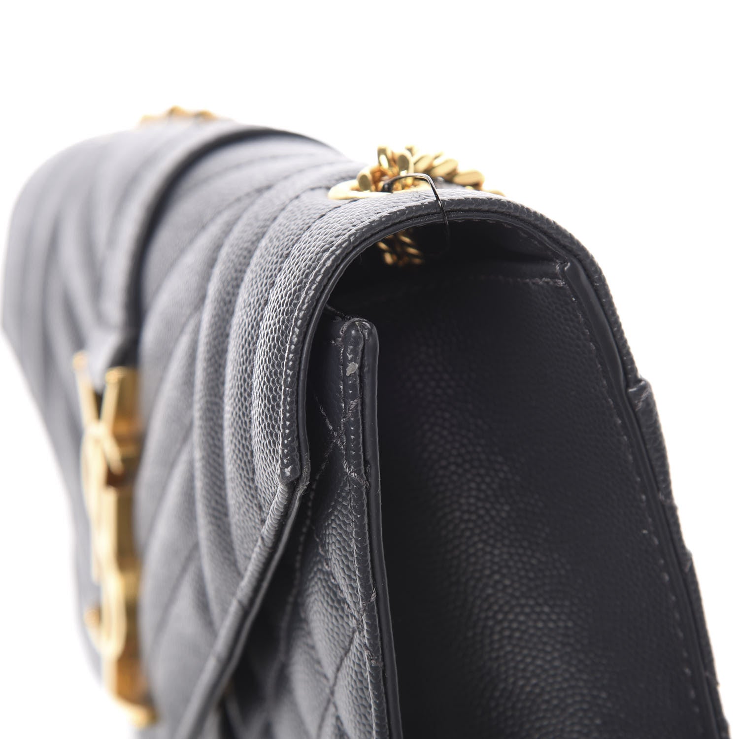 Saint Laurent Grain De Poudre Textured Mixed Matelasse Triquilt Small Monogram Satchel Dark Smoke 11 of 12