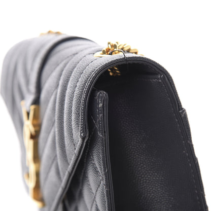 Saint Laurent Grain De Poudre Textured Mixed Matelasse Triquilt Small Monogram Satchel Dark Smoke 11 of 12